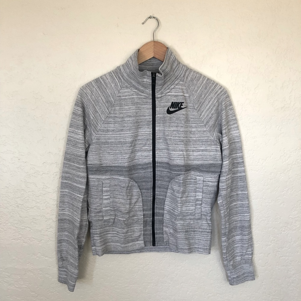 Nike lightweight zip up gray jacket - small